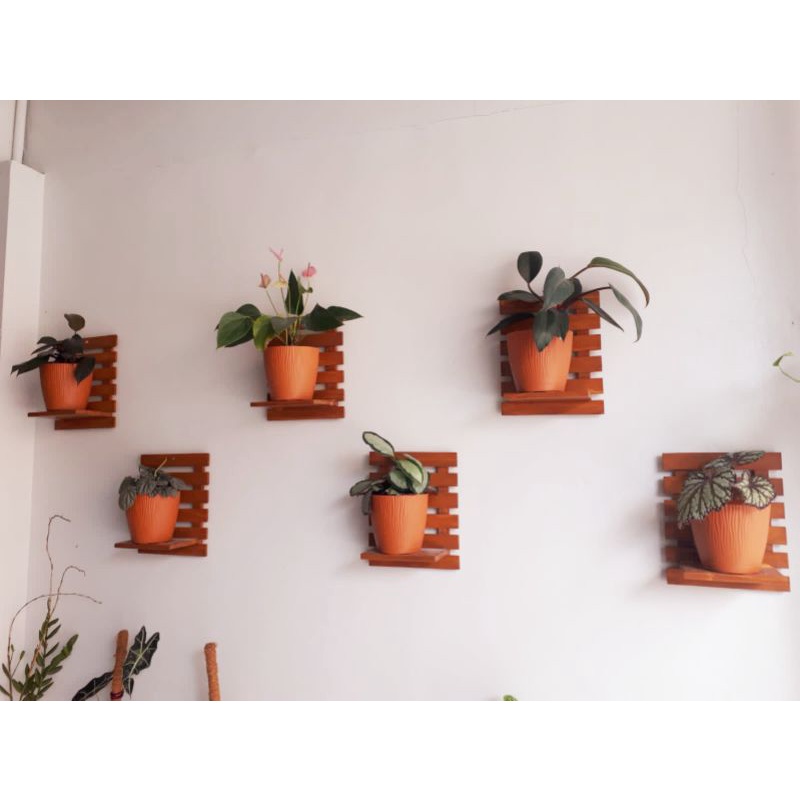 Rak Kayu Dinding / Rak Pot / Rak Tanaman / Rak Tempel Dinding