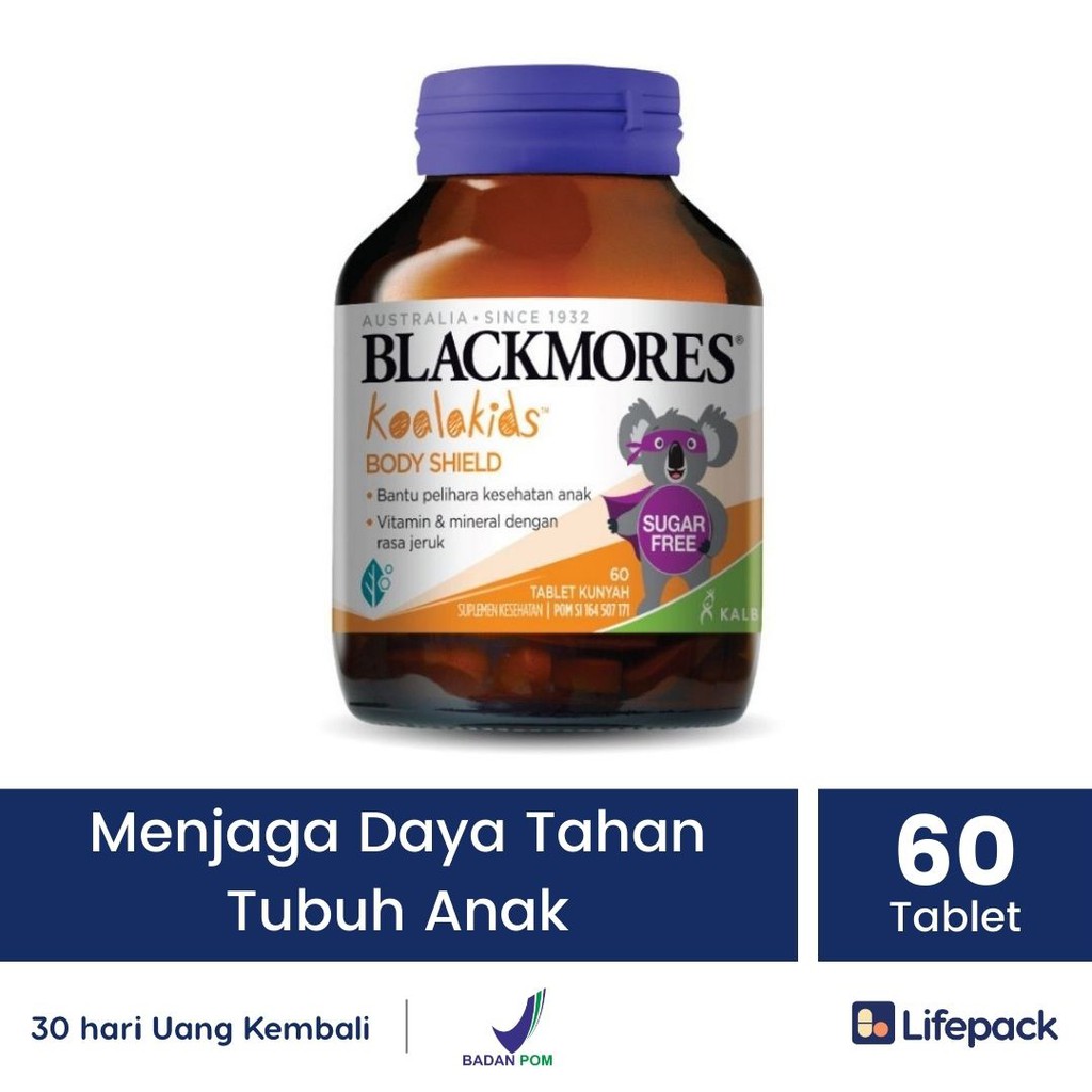 BLACKMORES KOALA KIDS BODY SHIELD - Multivitamin - Suplemen Tablet Hisap Rasa Jeruk -Daya Tahan Tubuh Anak-60 Tablet