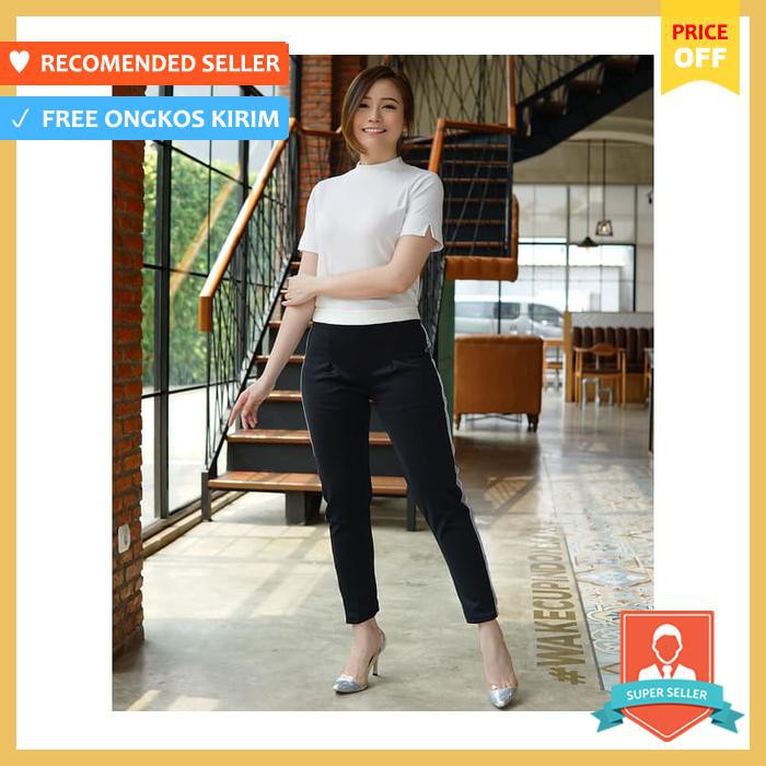 Celana Wanita / Pants List Houndstooth / Pants Scuba