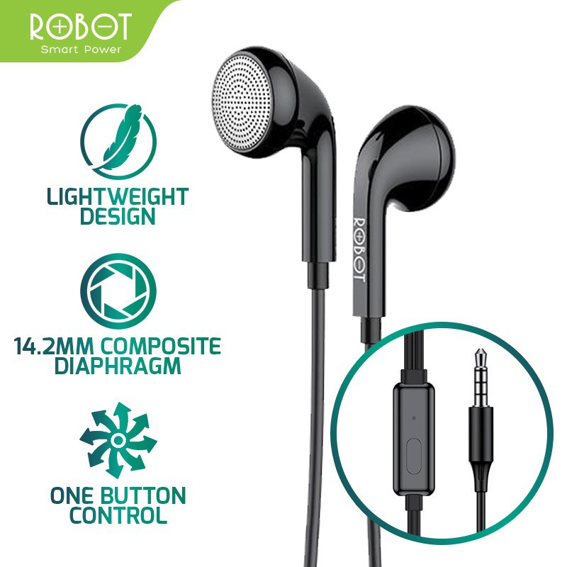 Headset Robot RE601S High-Definition Sound Headset Wired Earphone Bass Original RE 601S