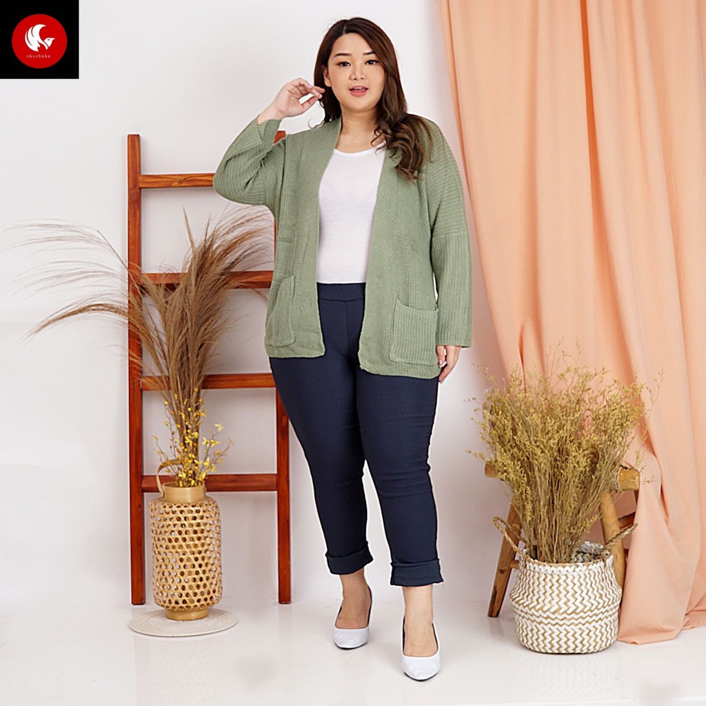 OKECHUKU Oversize Lavela Kardigan Wanita Jumbo Size Cardigan Rajut Big