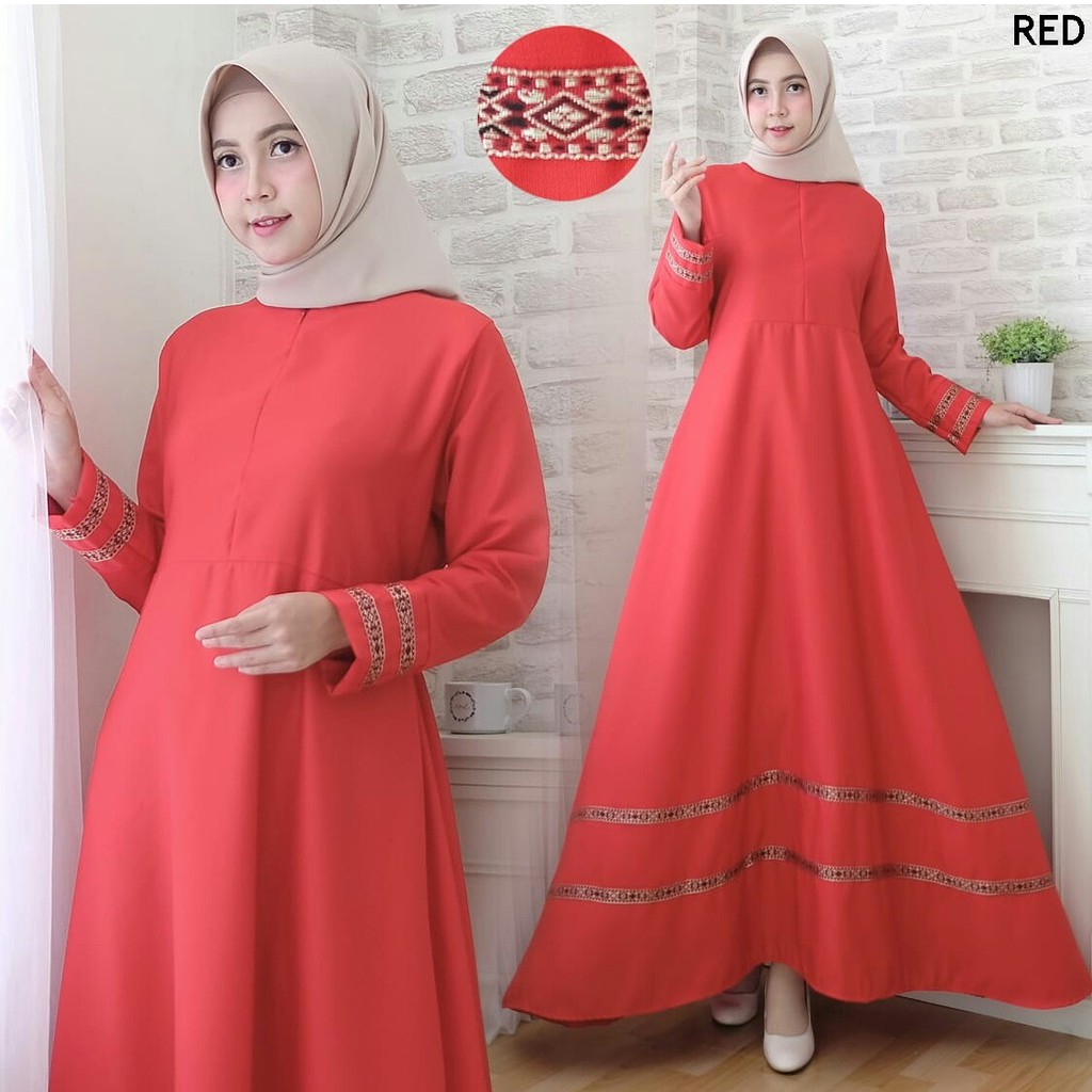 HOPYLOVY - Baju Gamis Wanita MARLINA, Seri Warna Terbaru