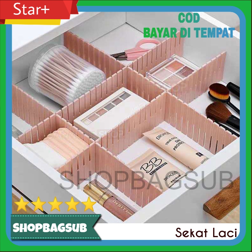 

Partisi Sekat Laci Pembatas Drawer Desktop Organizer isi 4 Pcs Alat Tulis Kosmetik SHOPBAGSUB