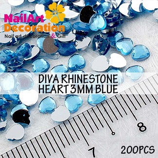 DEKORASI CLAY / RESIN / SLIME / NAIL ART RHINESTONE HEART 2.5 MM