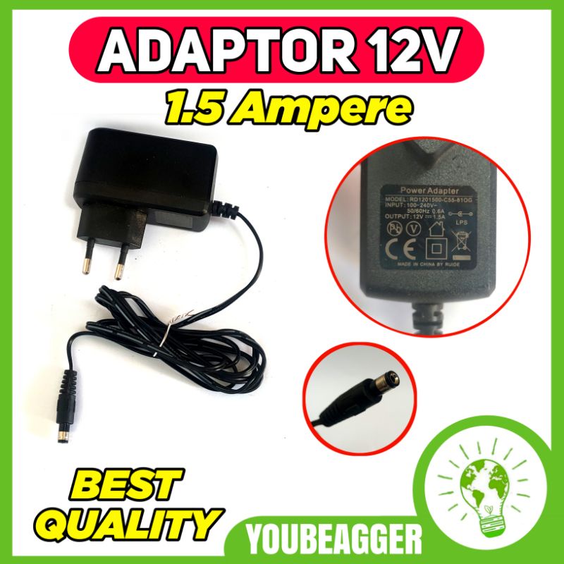 Adaptor 12V 1.5A ampere 1A ampere KABEL PANJANG