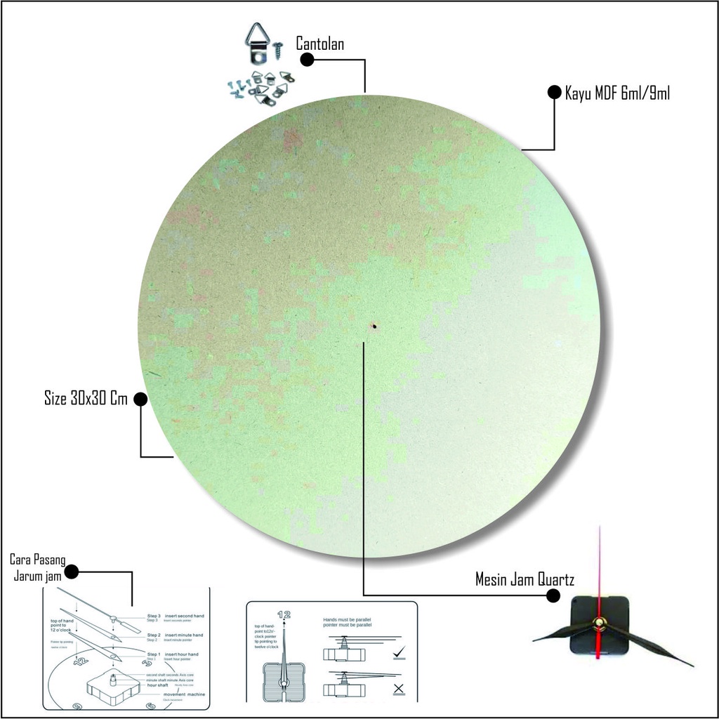 Jam Dinding Hiasan Dinding Minimalis Paket Hemat Murah Cod Bayar 1 Dapat 5pcs C154