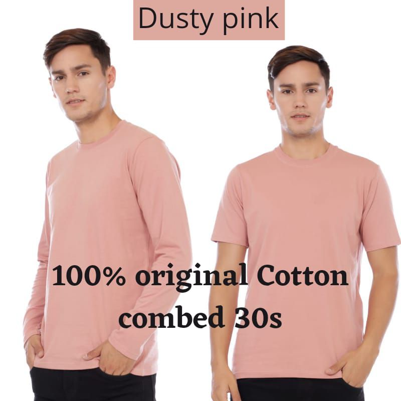 Kaos Polos Dusty Pink Kaos Polos Pria Cotton Combed 30s Pakaian polos Atasan Cowok Kaos pria Origina