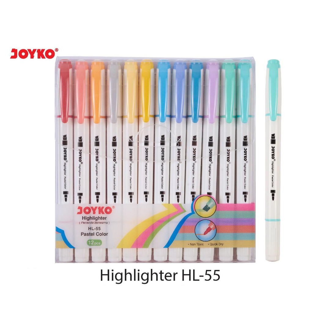 

Highlighter Penanda Joyko Pastel Set 12 Warna Hl 55