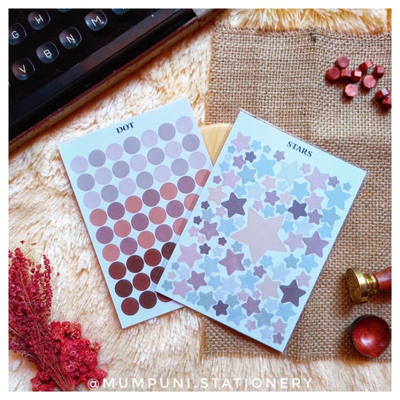 

Stiker Standar Bentuk Bulat & Bintang / Basic Sticker Dot & Star