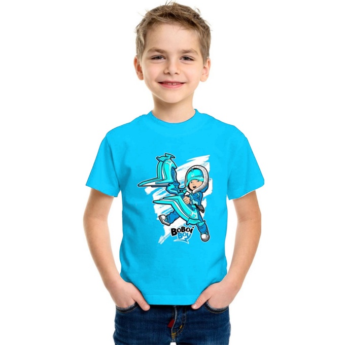 KAOS BAJU ANAK BOBOIBOY AIR BIRU TERBARU TERLARIS