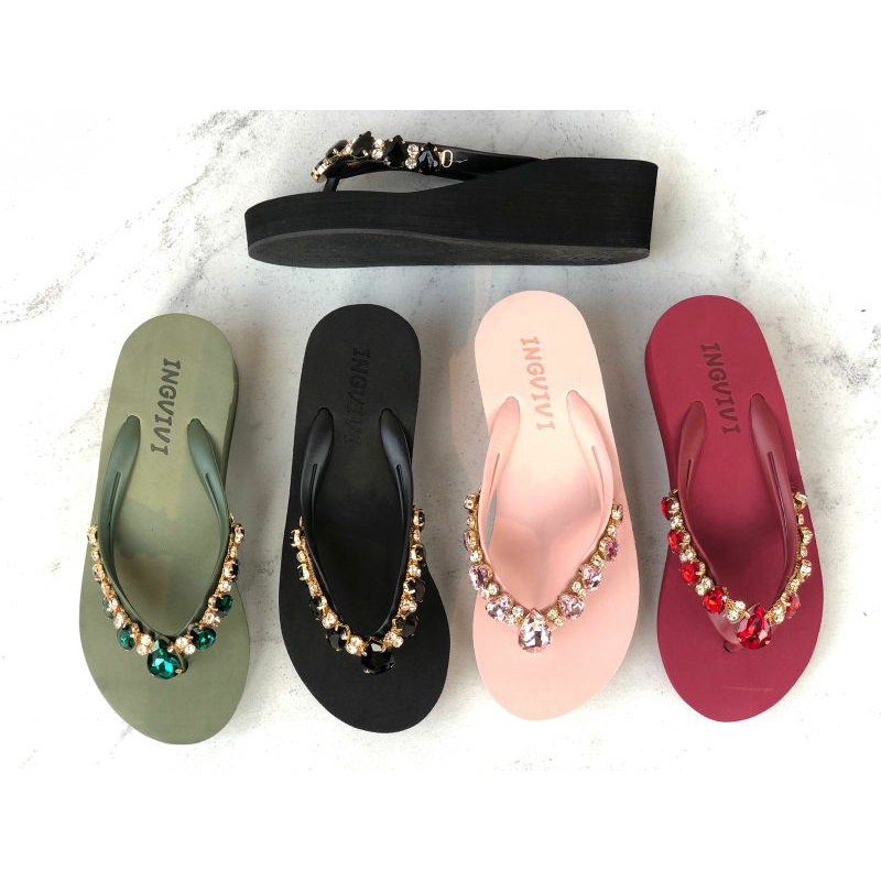 SANDAL JEPIT INGVIVI SWAROVSKI 160-9 WEDGES 5cm