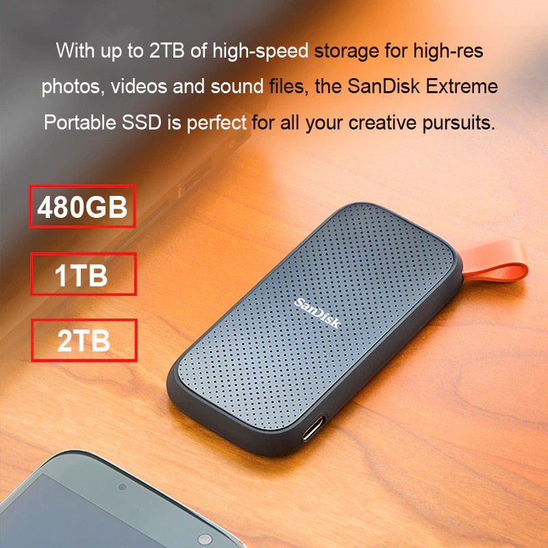 SanDisk Portable SSD E30 1Tb l 2Tb l 480GB USB 3.2 Original - Garansi Resmi 3 Tahun