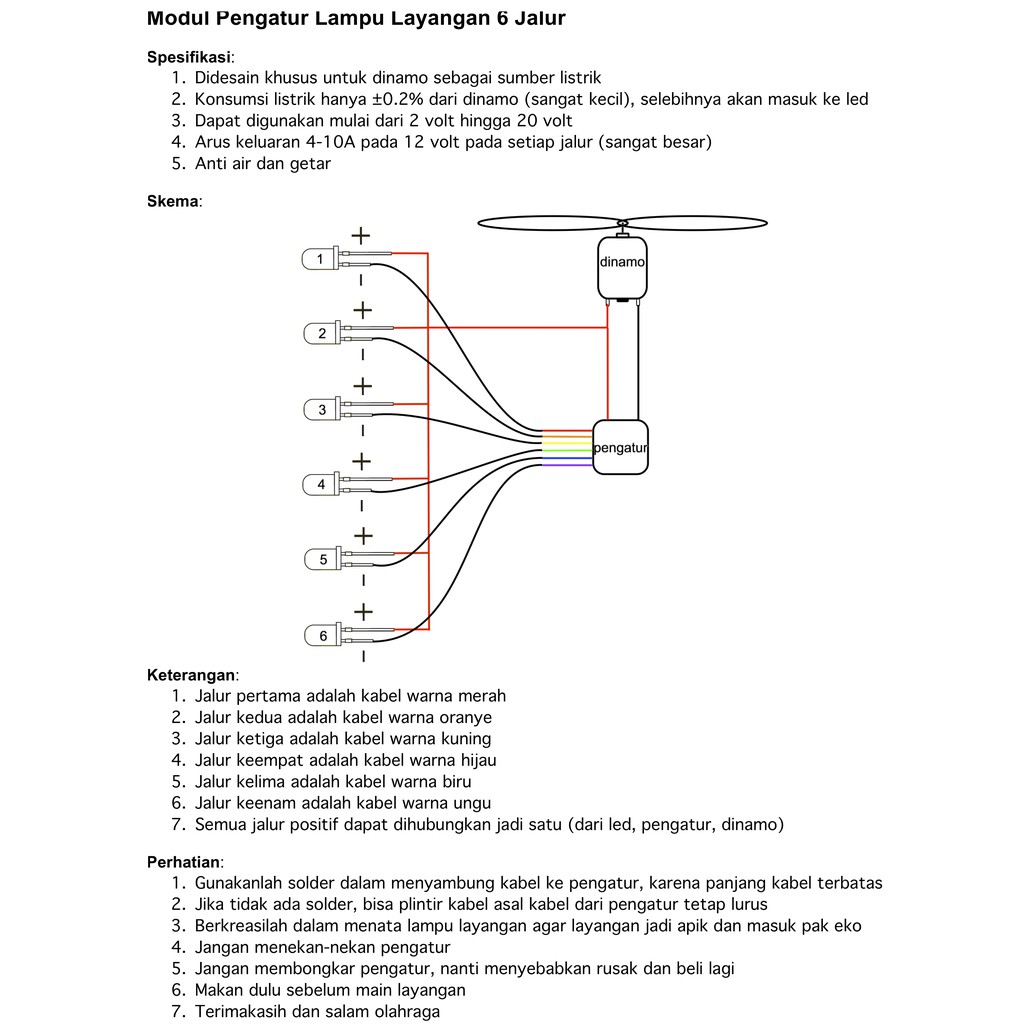 Pengatur Lampu 6 Jalur Buat Layangan Versi 1 Versi 2 Shopee Indonesia