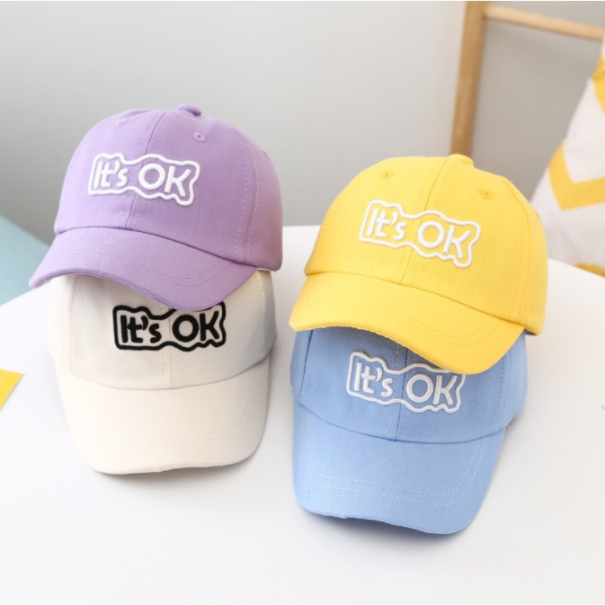 TOPI ANAK FASHION HAT TOPI MOTIF LUCU BORDIR UNISEX TOPI MOTIF BORIDR ITS' OK