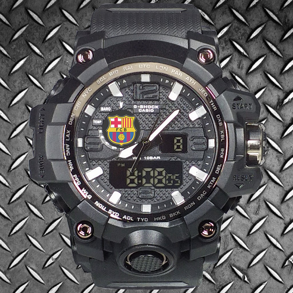 (Istimewa Bossque) Jam BARCELONA Double Time Full Black (Exclusive)