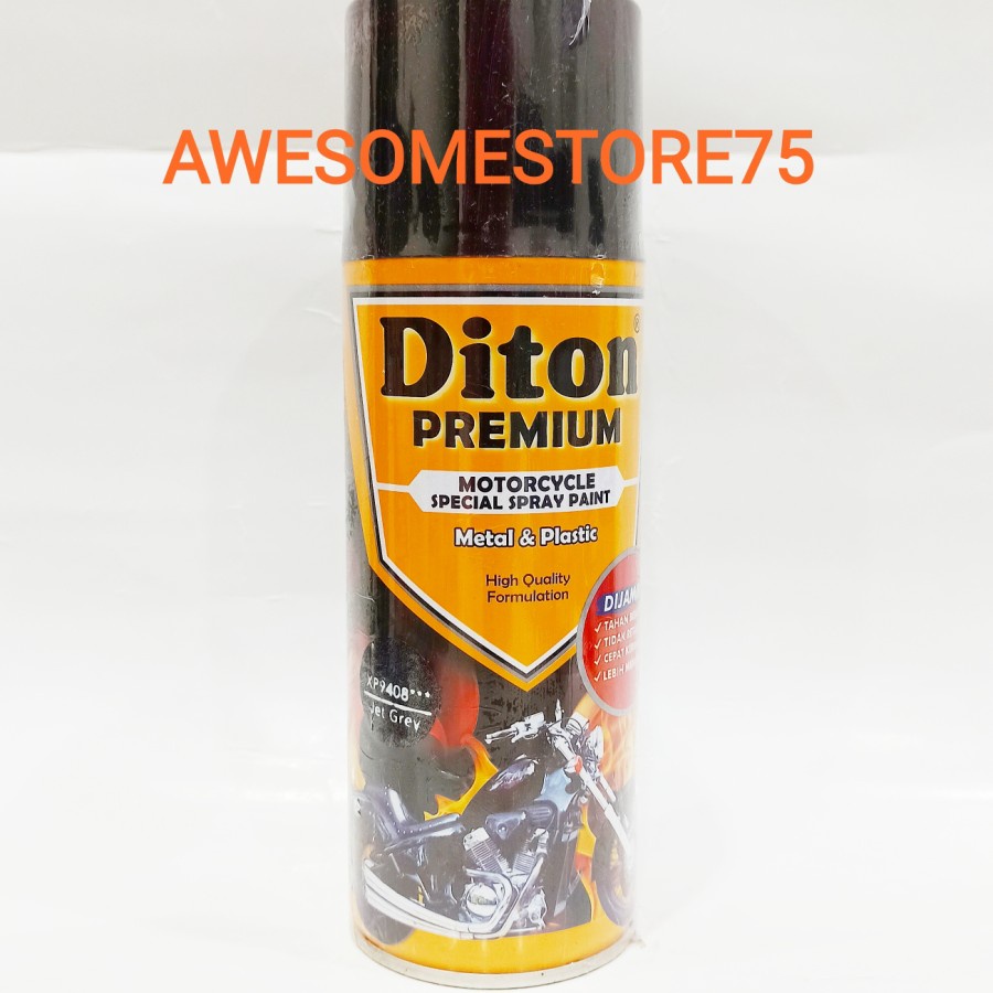 DITON PREMIUM *** XP 9408 JET GREY XIRALLIC Abu Abu Cat Semprot Pylox Pilox