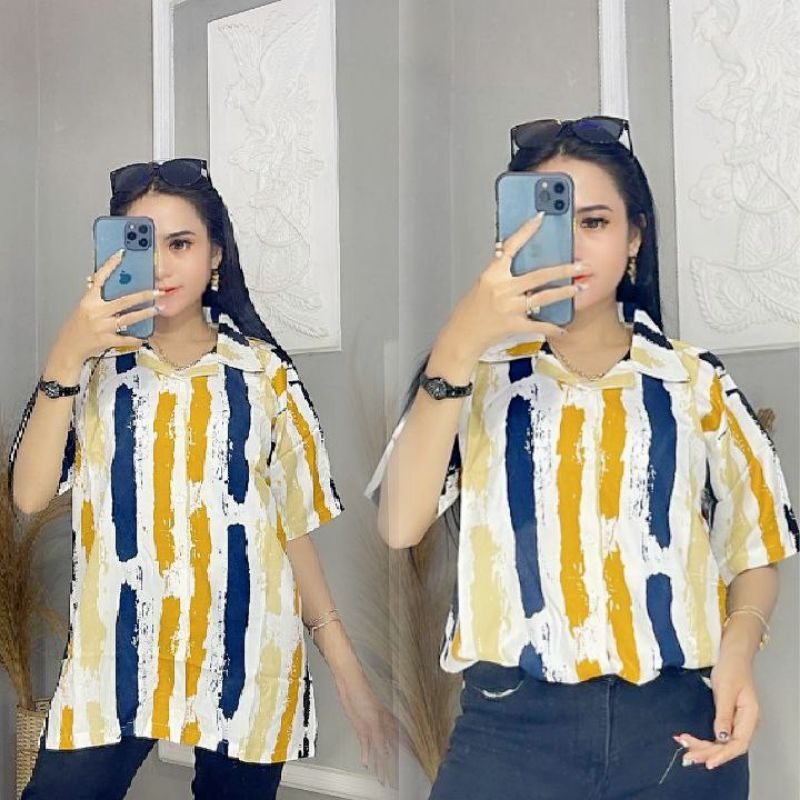 Kemeja vintage lengan pendek Retro Bahan Rayon Viscose Import Adem~Kemeja Hawaii Murah Berkualitas 1