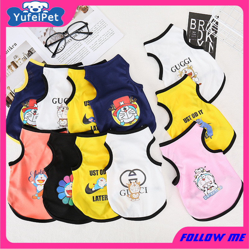 ★〓YUFeiPet〓★ Dog Clothes Pet Vest Cartoon Dog Clothes Breathe Comfortable Cat T-shirt Cute Print Cool Pet Dog Cat Clothes Summer