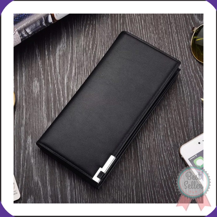 ES32 Dompet Pria Lipat Panjang Kulit import Cowok Kartu ATM Dompet Pria