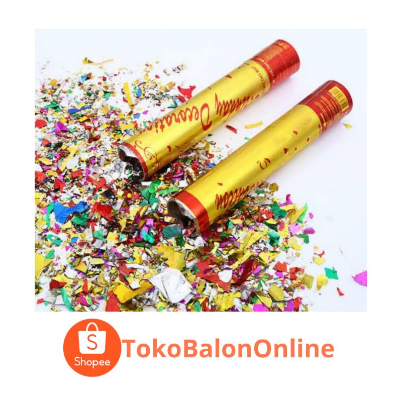 bfs KHUSUS JAWA Confetti party popper ukuran 50 / 40 / 30 / 20 / 11 cm Letusan kertas warna warni ko