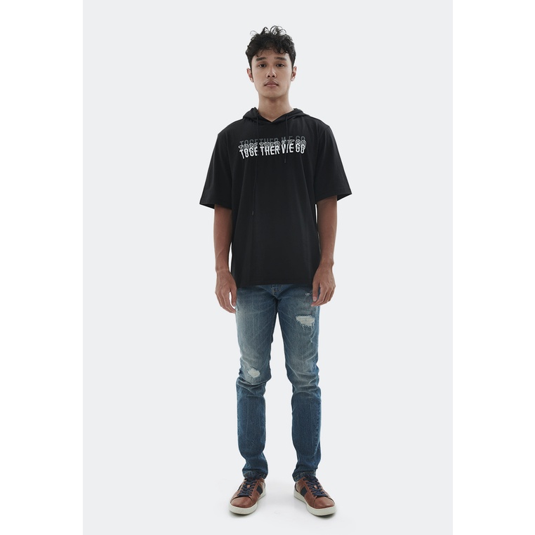 MANZONE Kaos lengan pendek pria SHINE-BLACK