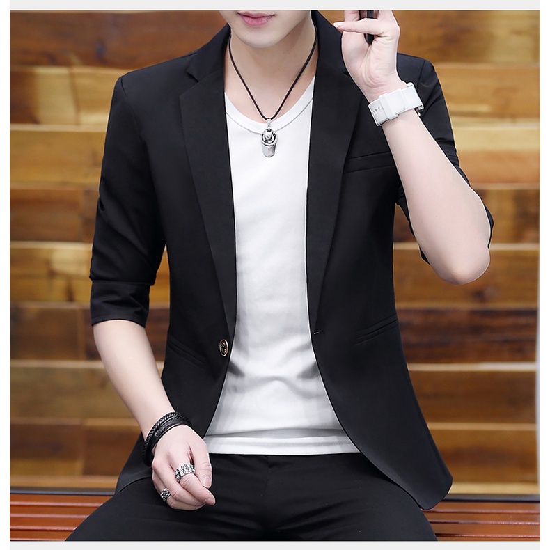 BLAZER HITAM FORMAL SUIT CLASSIC PRIA SLIMFIT KANCING 1 BAHAN HIGH TWIST PREMIUM ORIGINAL NIKAYU BISA COD (S,M,L,XL)