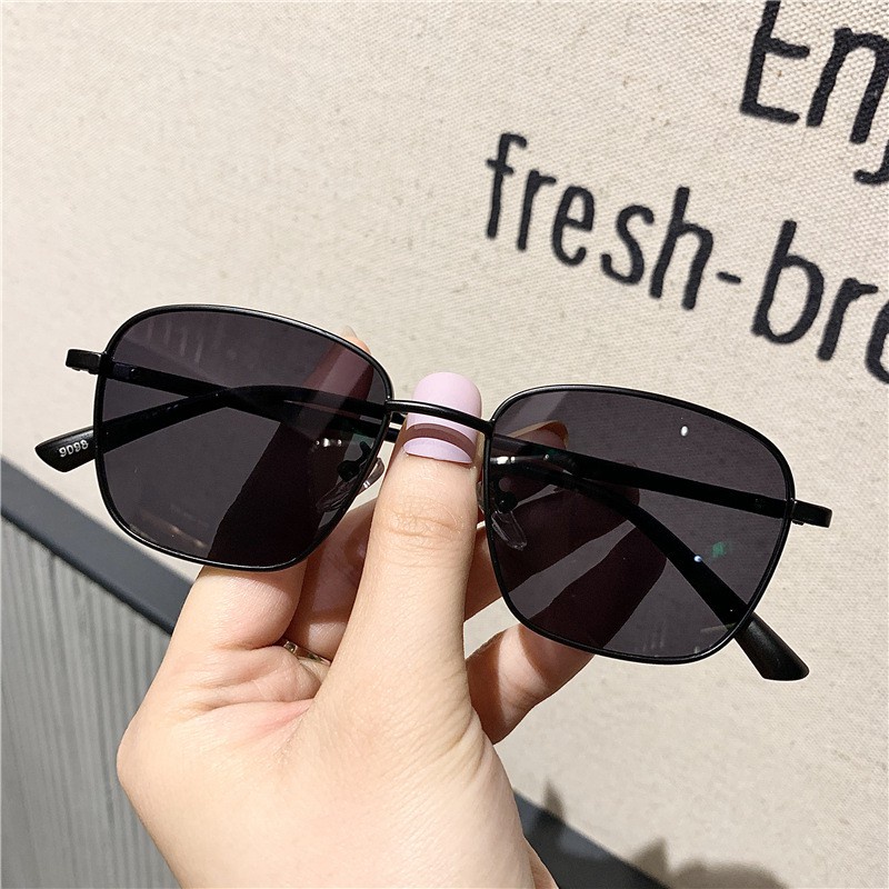 Kacamata KYEOKA By Mayonette Square Kacamata Unisex Hitam List Metal Fashion Korean Style (B3H5) Kac