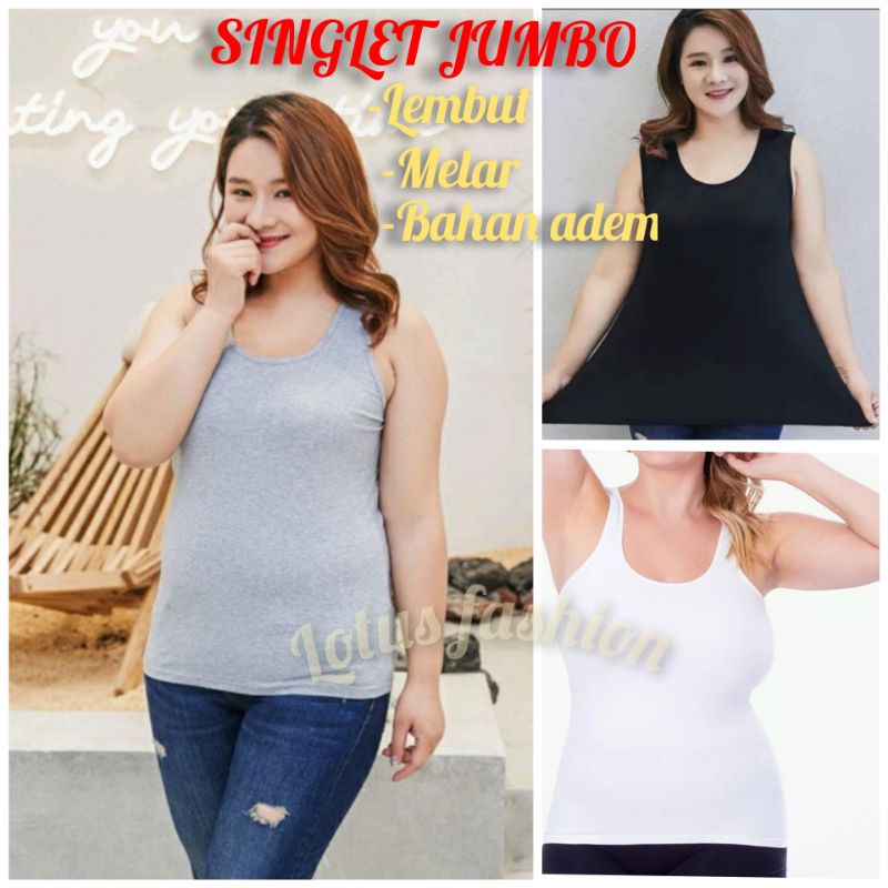 LOTUS FASHION/Tanktop tali besar jumbo XXL- SINGLET JUMBO#PROMO