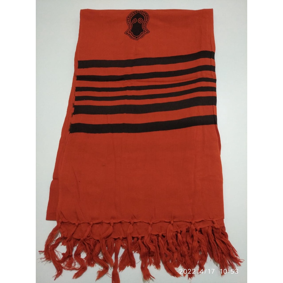 H2. surban terumpah. surban rayon. surban motif garis kualitas premium ukuran 125cm X 210cm-OREN