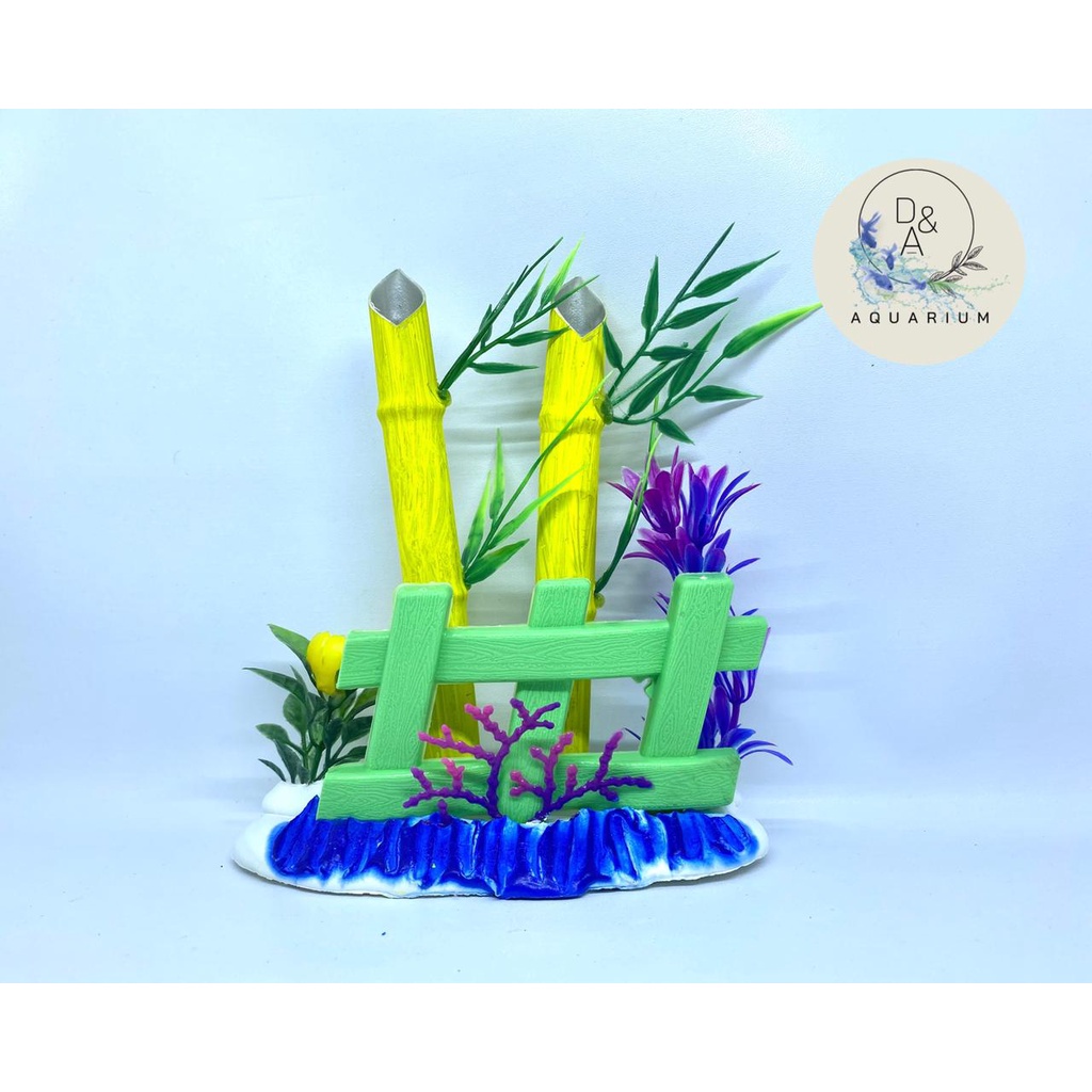 Hiasan Aquarium Pagar Bambu