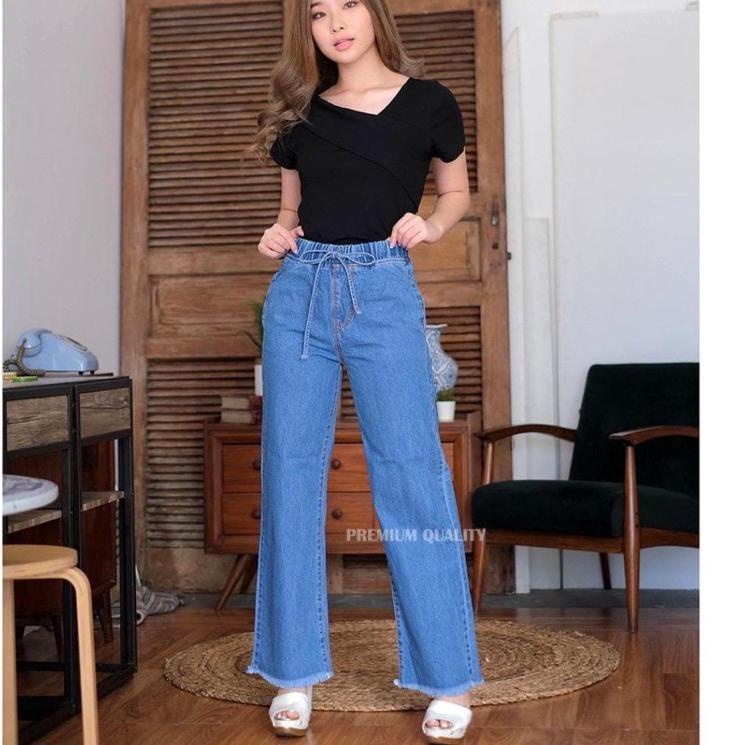 (STOK TERBATAS) Promo celana jeans wanita dewasa model terbaru 2022 / celana kulot wanita 2022 kekin