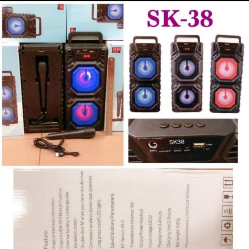 Speaker Bluetooth SK-38 + Mic