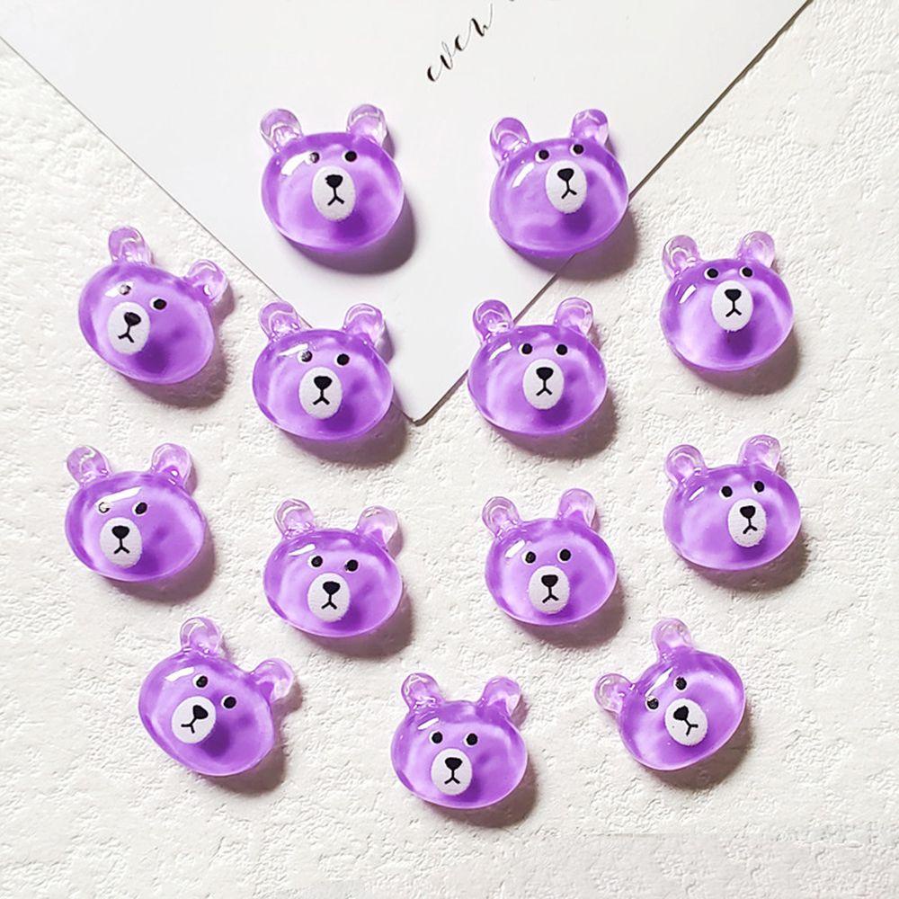 MXBEAUTY Paku Charms Candy Color Handmade Nail Beauty DIY Manicure Aksesoris Bear 3D Dekorasi Kuku
