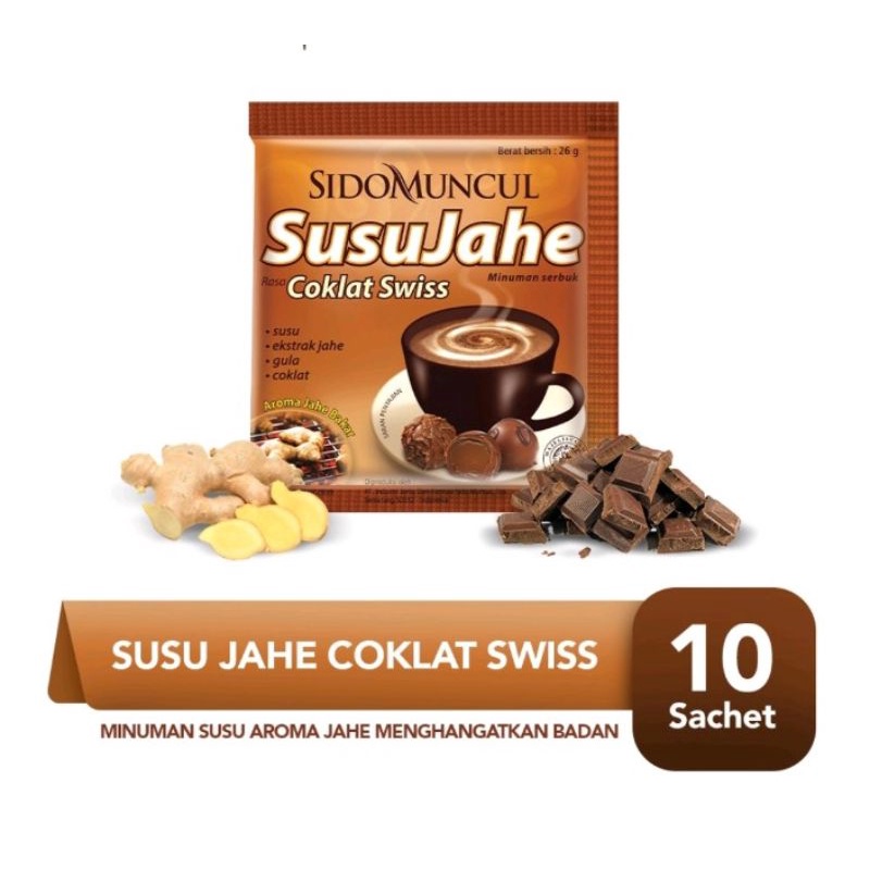 

Sidomuncul Susu Jahe Coklat Swiss 10's - Menghangatkan Badan