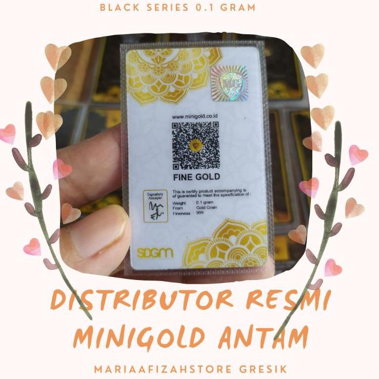 (rtrd-83) mini gold black series 0.1 gram logam mulia Emas murni 24 Karat bersertifikat dan faktur B