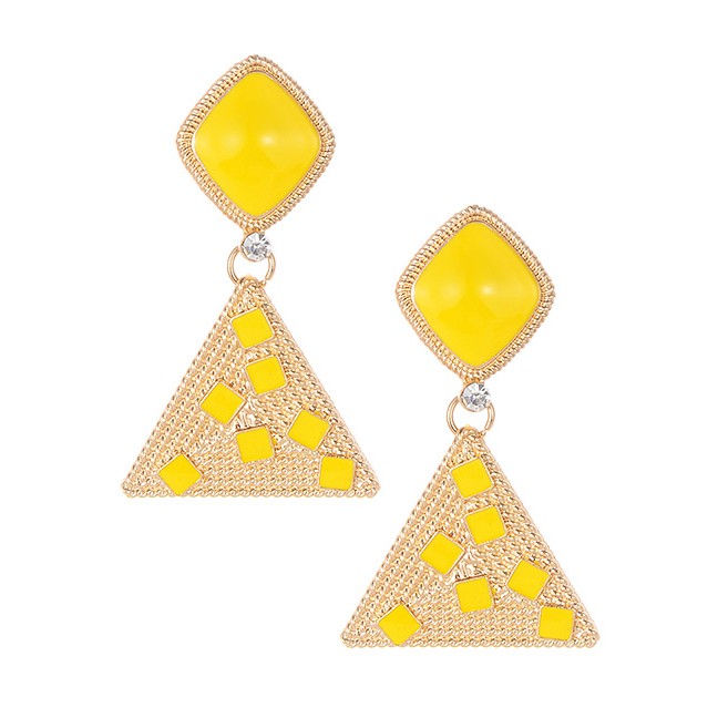 LRC Anting Tusuk Fashion Triangle Shape Decorated Earrings