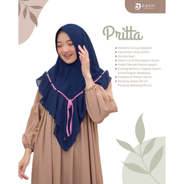PRITTA DAFFI HIJAB Jilbab Hijab Jilbab Daffi Khimar Ceruty Daffi Khimar Ceruty Branded Jilbab Terbar