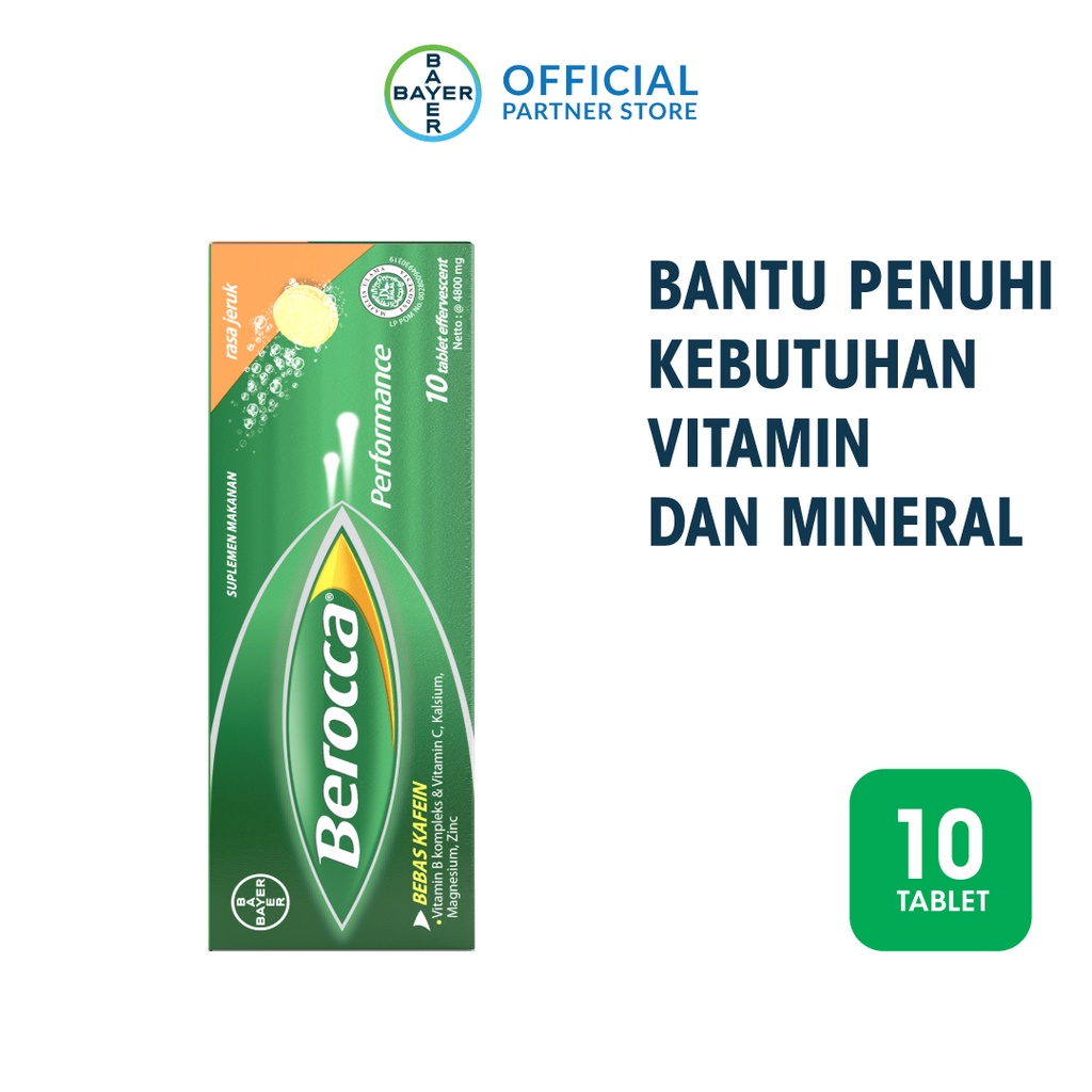 Original Berocca Multivitamin B kompleks Rasa Jeruk 10 Tablet Kemasan Baru