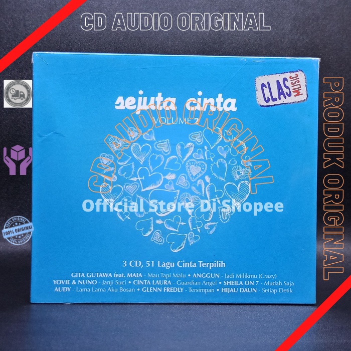 CD SEJUTA CINTA VOLUME 2 51 LAGU CINTA TERPILIH HIJAU DAUN SHEILA ON 7 GLENN FREDLY RUTH SAHANAYA