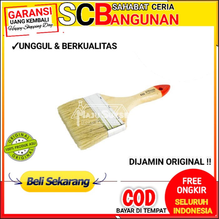 

KUAS CAT ETERNA 633 3 INCH KUAS GAGANG KAYU TEBAL KOAS CAT PAINT BRUSH KUAS CAT 3 " KUAS ETERNA ASLI
