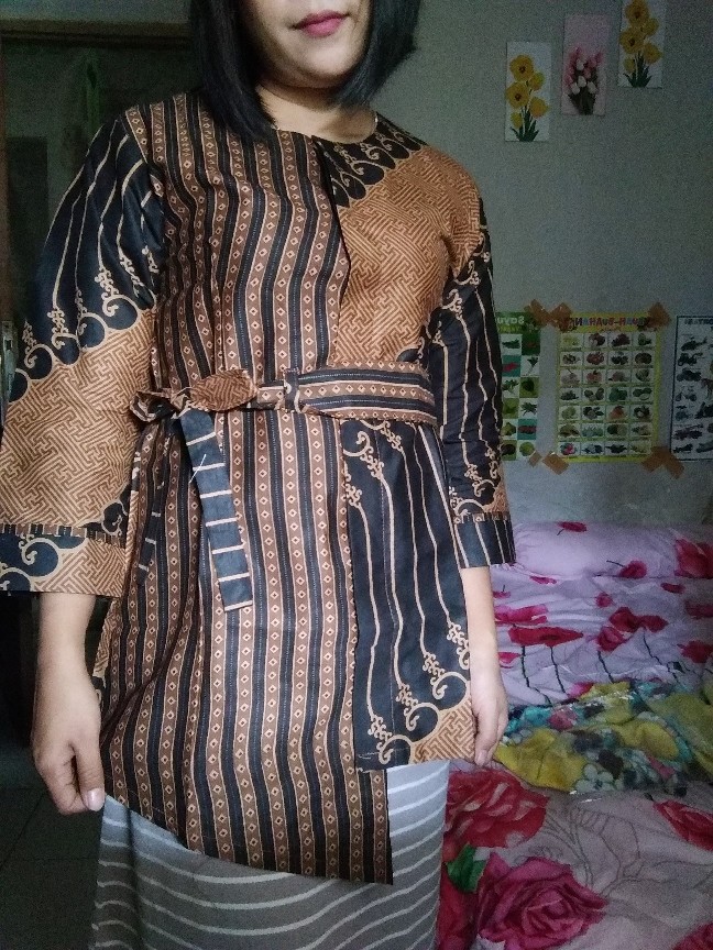 M-l-xl-xxl Batik Wanita Asj Sa Hrb026 Kenongo Kemeja Tosca Pendek