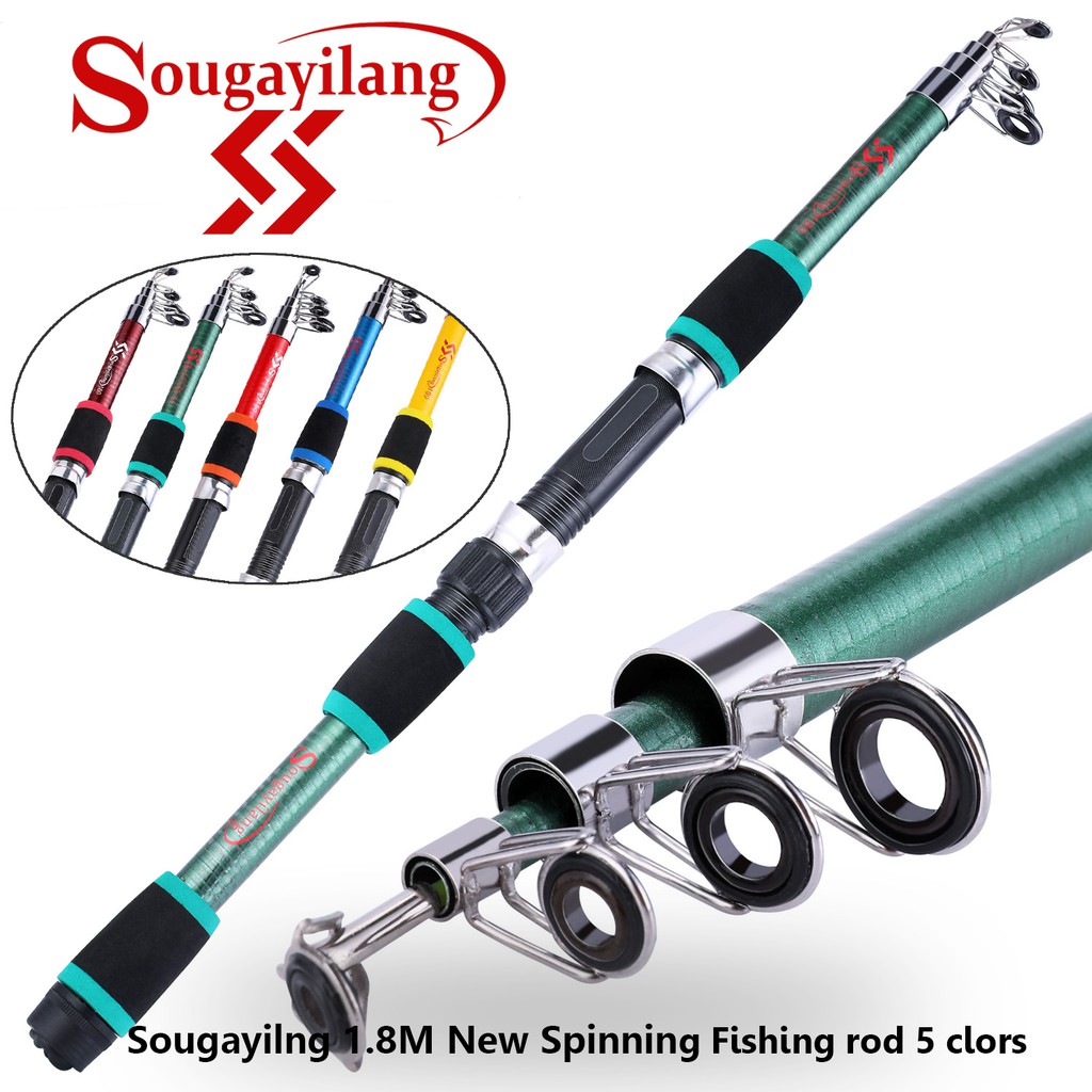 Portable Telescopic Spinning Rod 1.8M-3.6M Medium Power Carbon Fiber Sea Fishing 