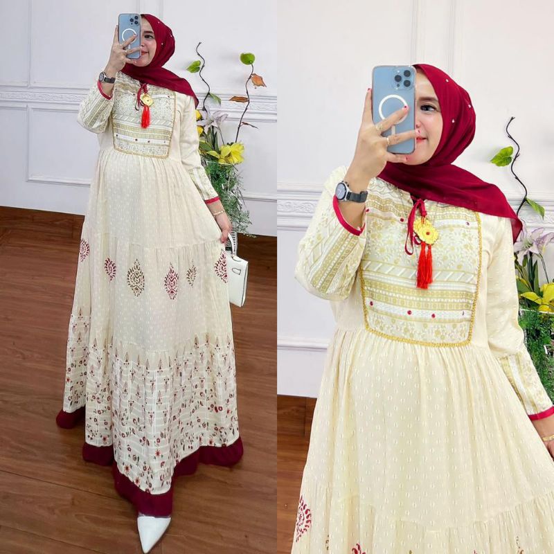 Gamis Hindi Nilam Putih dan Pink gamis india