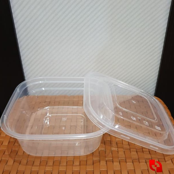 kotak makan plastik 600 ml SQ / Thinwall container 600 ml SQ / isi 25