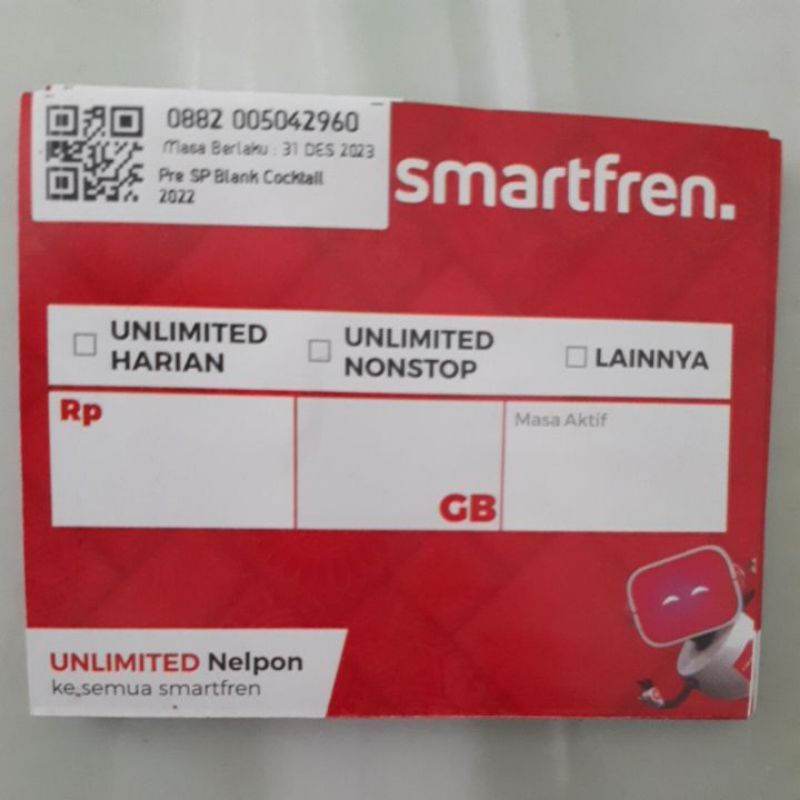 KARTU PERDANA SMARTFREN 0 K 12 digit