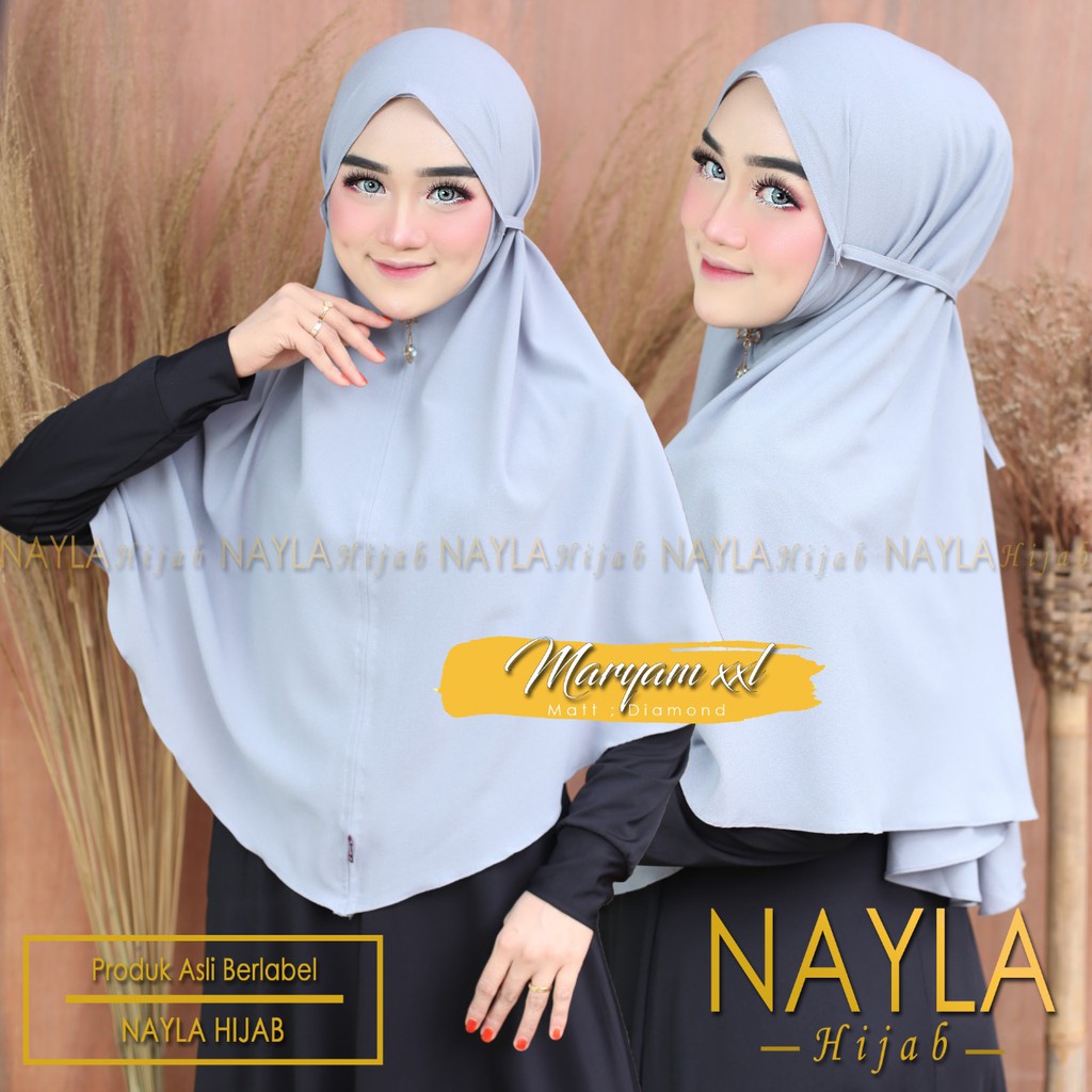 BERGO MARYAM JUMBO XXL/HIJAB SIMPLE ORIGINAL NAYLA HIJAB-SILVER