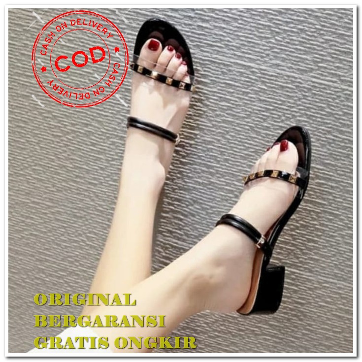 High Heals Wanita Cantik/Sepatu Hak Wanita Bu286 Jh100 Hijau - Hi FL893 Piramid Dv Dns/24 - Hitam,