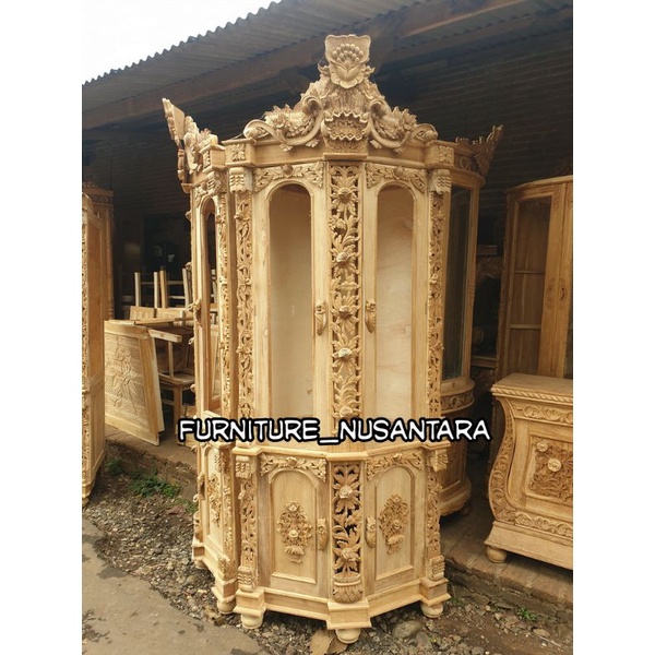 LEMARI SUDUT JATI JEPARA | LEMARI POJOK SIMA MENTAHAN GROSIR