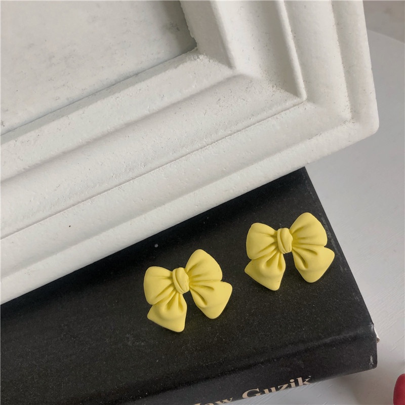 Anting Desain Pita Warna Permen frosted Gaya Korea Untuk Wanita