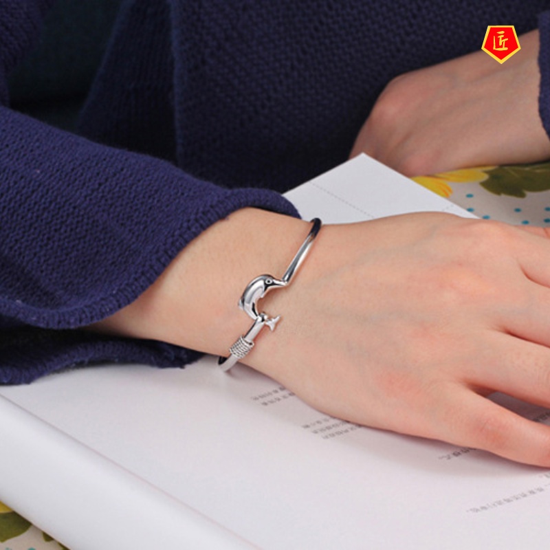 [Ready Stock]Fashion Simple Silver Dolphin Bracelet